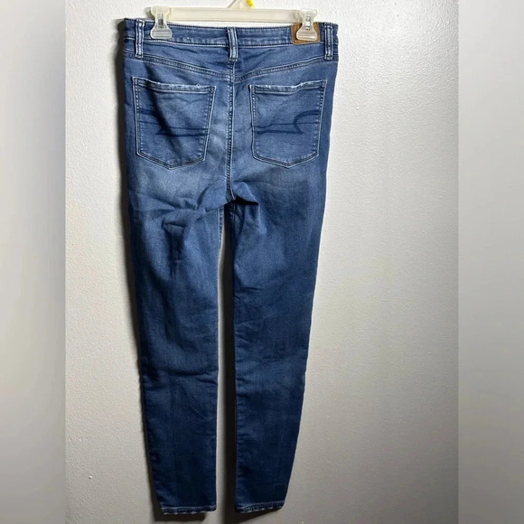 American Eagle Women Super Hi-rise Jegging Jeans Super Stretch Blue Size 6 R - Picture 8 of 13